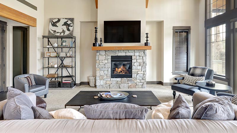 Living room seen while performing home inspections services 